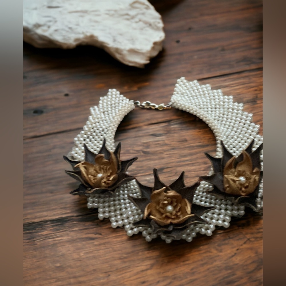 Bold and fabulous bib necklace and matching bracelet